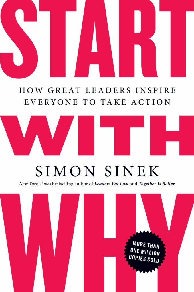 Start With Why by Simon Sinek - New York Times Bestseller book cover.